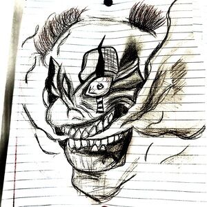 scary clown drawing